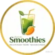 Logotipo redondo com borda dourada do Portal Viver de Smoothies mostrando um copo de smoothie verde com canudo e uma manga, representando estilo de vida saudável e oportunidades de negócios.